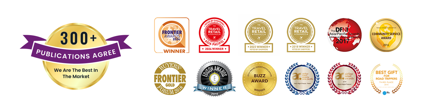 Collection of various awards and certification logos on a white background